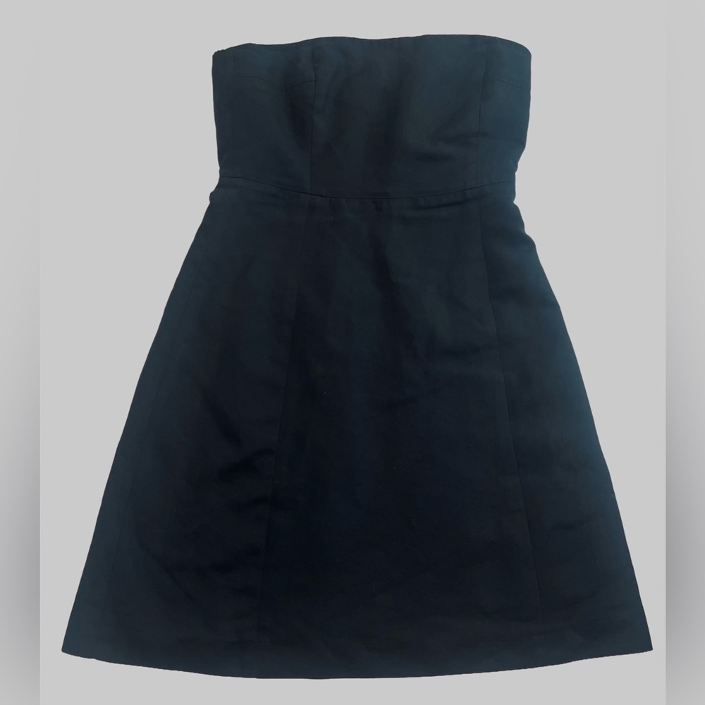 J.Crew Strapless Black LBD Cotton Dress Size 4